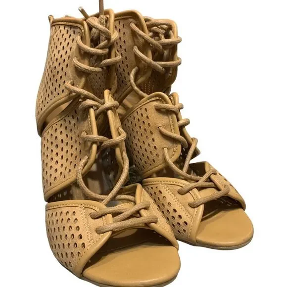 Call It Spring Perforated Lace Up Booties - Picture 3 of 9